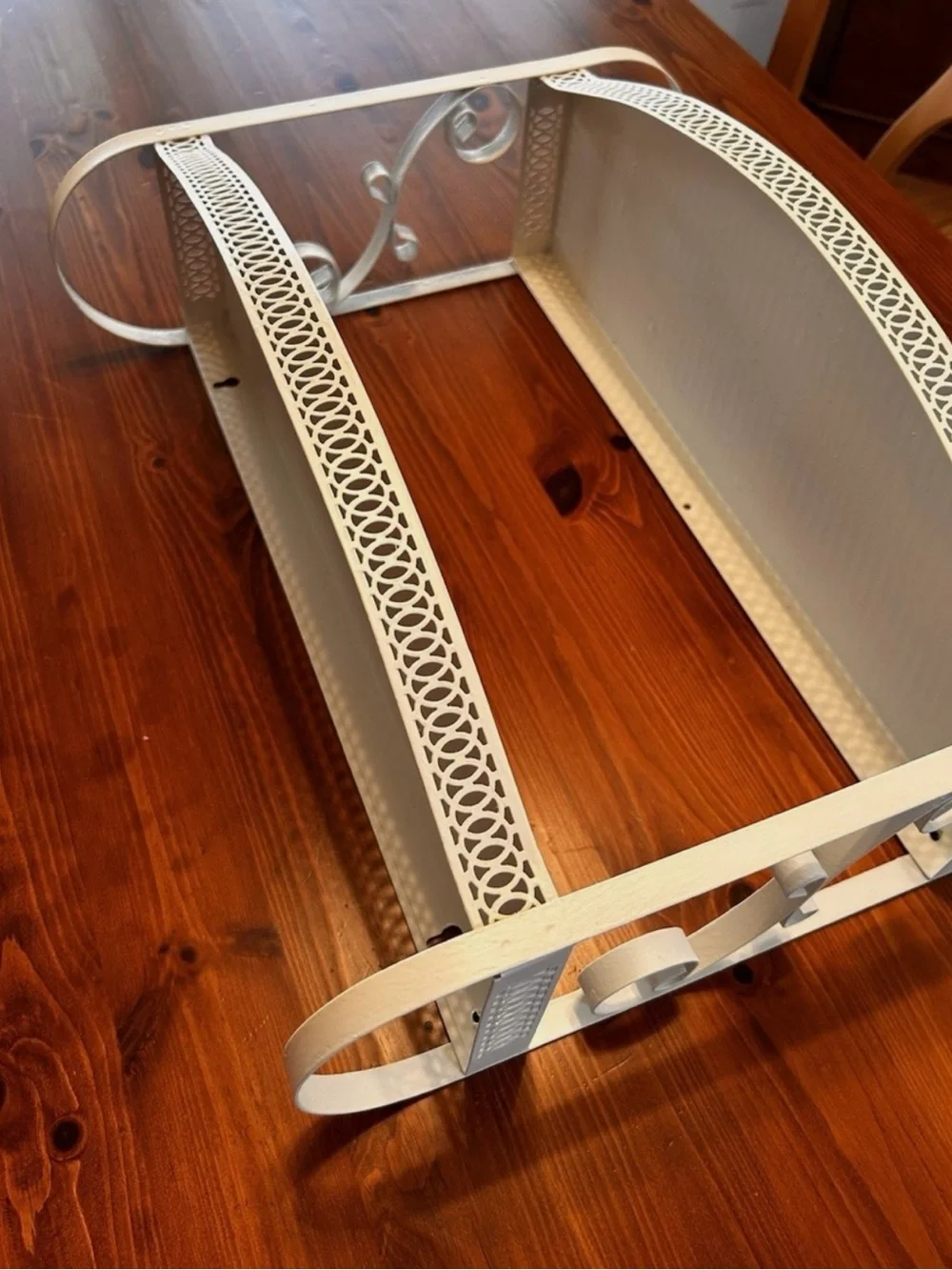 Vintage MCM White Metal Shelf With Towel Bar